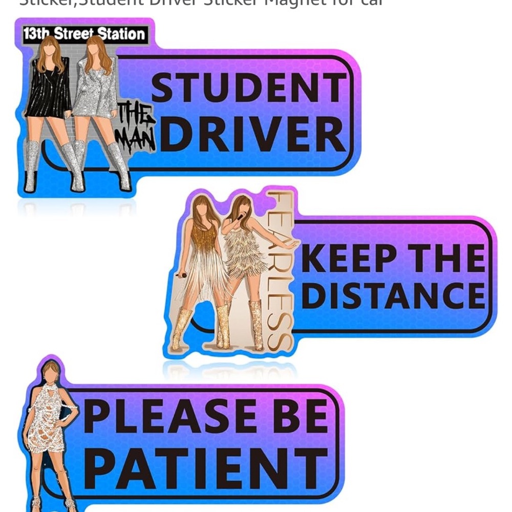 Student Driver Sticker Magnet Set
